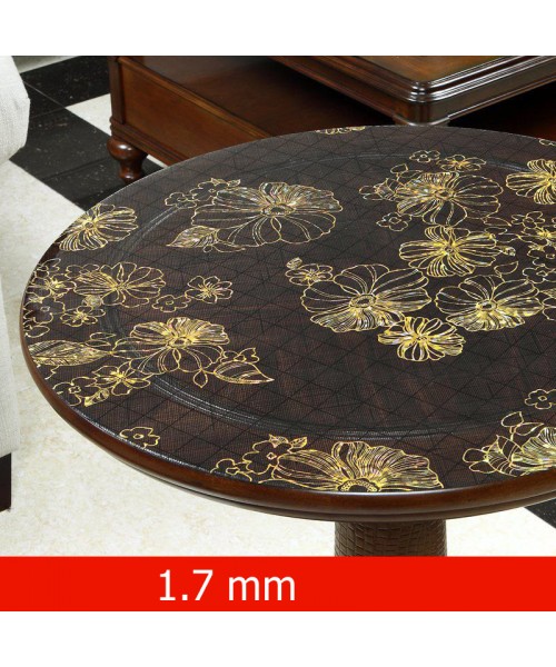 1,7 мм Мягкое стекло на круглый стол Chrysanthemum GOLD