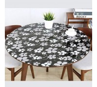 1,7 мм М'яке скло на круглий стіл FLOWERS BLACK