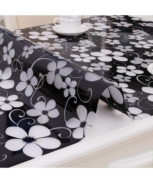 1,7 мм Мягкое стекло ПВХ FLOWERS BLACK