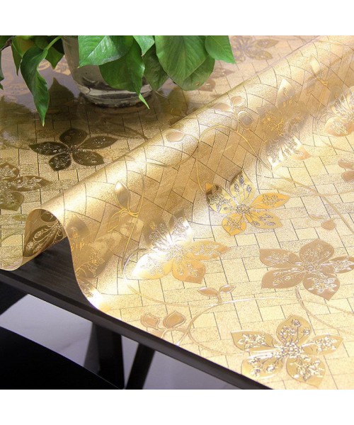 1,7 мм Мягкое стекло ПВХ FLOWERS GOLD