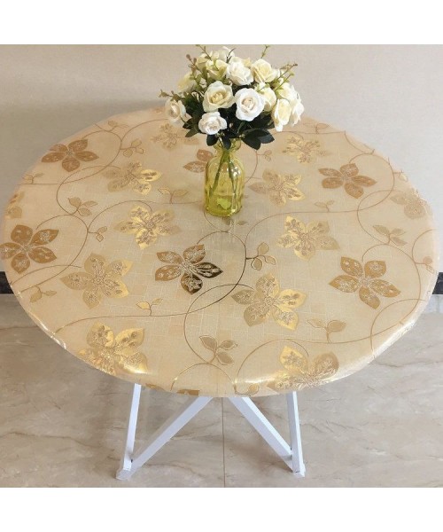 1,7 мм Мягкое стекло на круглый стол FLOWERS GOLD