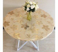 1,7 мм Мягкое стекло на круглый стол FLOWERS GOLD