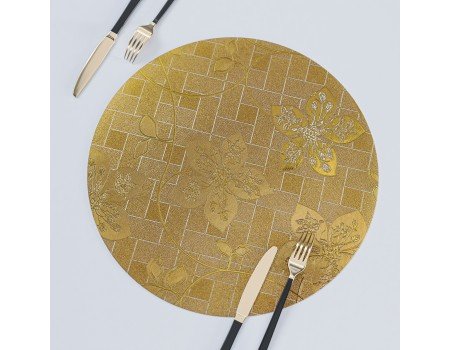 Коврик для сервировки стола золото круглый