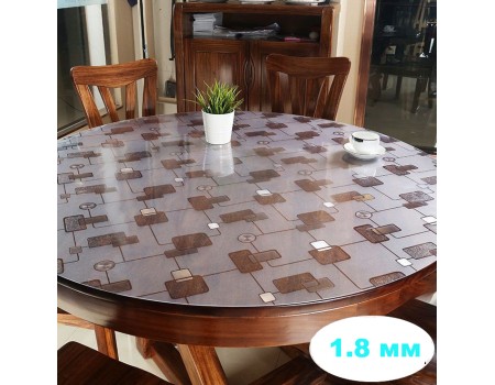 Скатерть круг мягкое стекло с рисунком Геометрия силикон