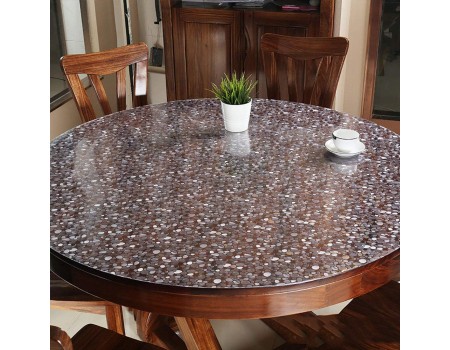 М'яке скло на круглий стіл із малюнком силікон Камушки