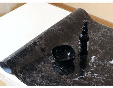 Мягкое гибкое стекло для стола черный мрамор