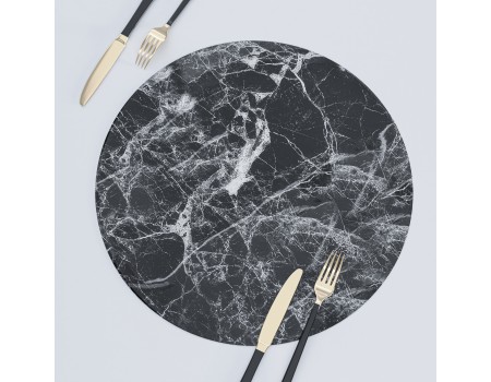 Серветки на стіл під мармур чорний тарілки