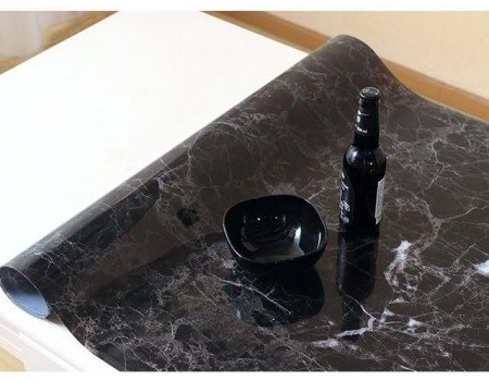 Мягкое гибкое стекло для стола черный мрамор