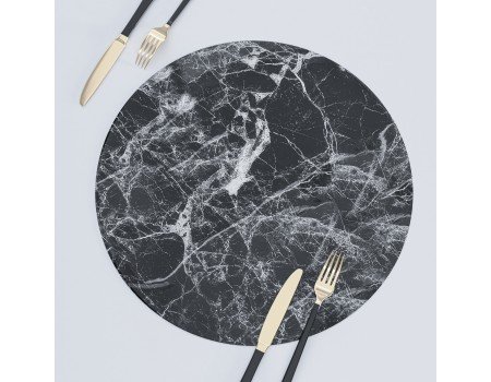 Салфетки на стол под тарелки мрамор черный