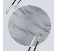 Декоративные салфетки на стол круглые MARBLE WHITE 1.8 мм 