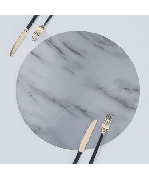 Декоративные салфетки на стол круглые MARBLE WHITE 1.8 мм 