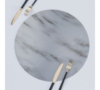 Декоративные салфетки на стол круглые MARBLE WHITE 1.8 мм 