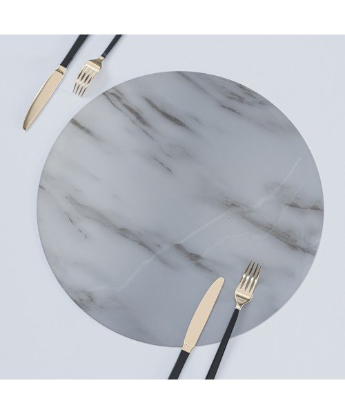 Декоративные салфетки на стол круглые MARBLE WHITE 1.8 мм 