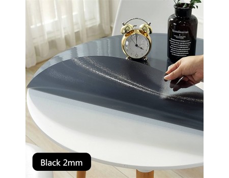 Рифленая скатерть на круглый стол черный цвет матовое 2 мм
