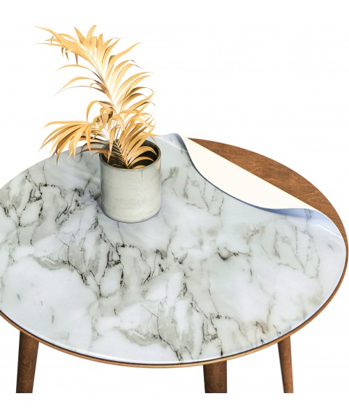 1,7 мм Мягкое стекло на круглый стол Мрамор белый