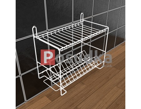 Навісні (настінні) сушарки для посуду 400 мм 2-ярусна біла ST-2422-2