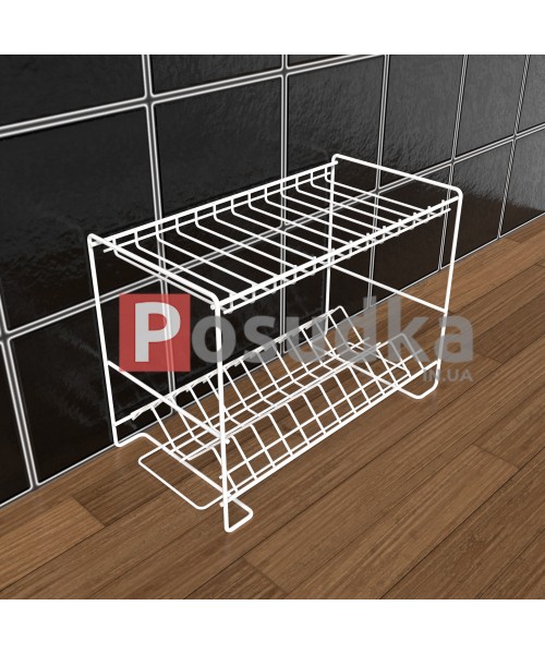 Сушилка настольная для посуды 400 мм 2-ярусная белая SN-2422-2