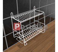 Навесная кухонная сушка Каскадная 500 мм 2-ярусная белая ST-2522-2