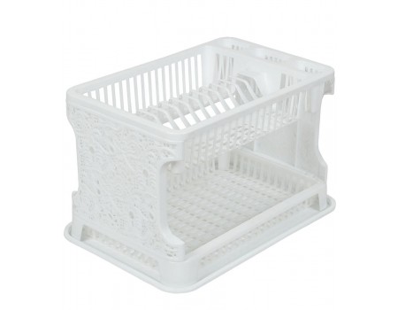 Сушилка для тарелок посуды пластиковая Efe Plastics Ажур белая