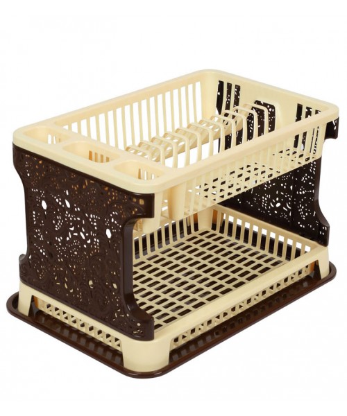 Сушилка для посуды Efe Plastics АЖУР 2 ярусная 42 см Бежевая
