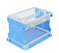 Сушарка для посуду Efe Plastics АЖУР 2 ярусна 42 см Блакитна