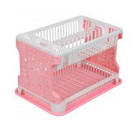 Сушилка для посуды Efe Plastics АЖУР 2 ярусная 42 см Розовая