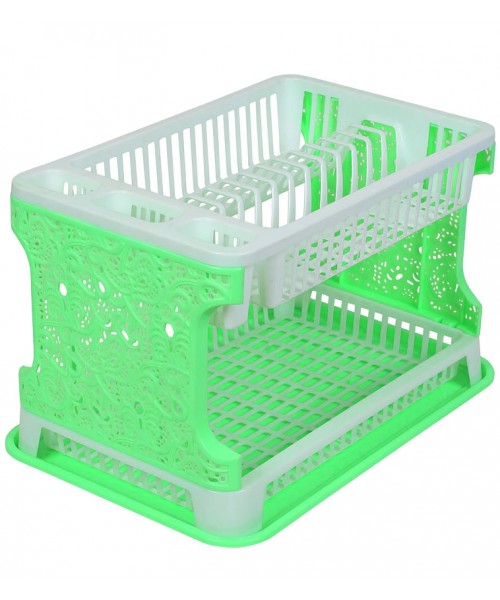 Сушилка для посуды Efe Plastics АЖУР 2 ярусная 42 см Салатовая