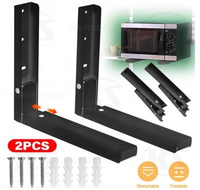 Полка кронштейн УНИВЕРСАЛЬНЫЙ на стену для микроволновки СВЧ черный цвет