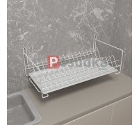 Сушилка для тарелок настольно-настенная 400 мм 1-ярусная белая SP-1421