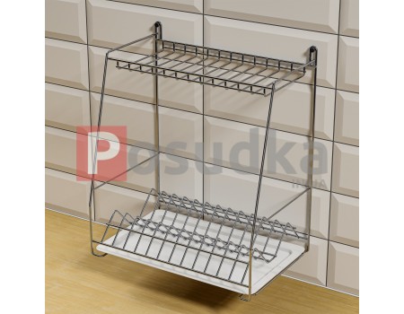 Настенная сушилка для посуды 400 мм 2-ярусная хром ST-24222