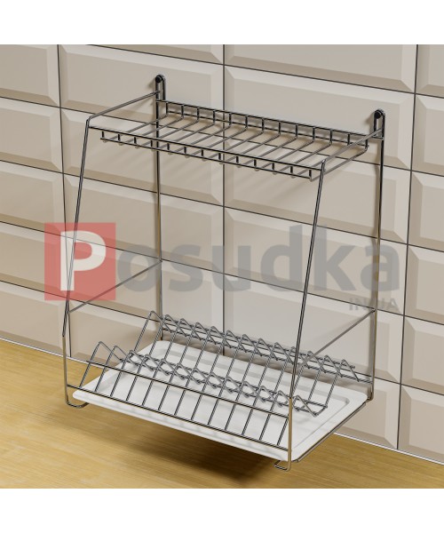 Навісне кухонне сушіння Каскадна 400 мм 2-ярусна хром ST-24222
