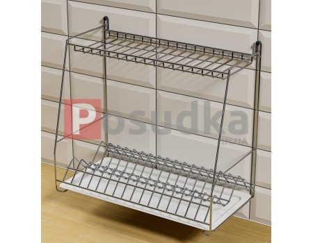 Сушка для посуды двухуровневая 500 мм хромированная ST-25222