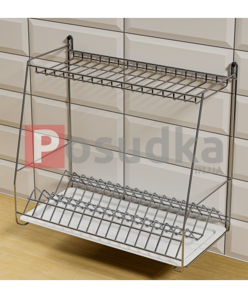 Навісне кухонне сушіння Каскадна 500 мм 2-ярусна хром ST-25222