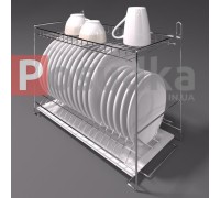 Сушарка для посуду з піддоном настільно-настінна 600 мм 2-ярусна хром SP-2622