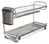 Сушка НЕРЖАВЕЙКА 59 см  для посуды с креплением НА СТЕНУ + стакан