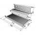 Сушилка для посуды в шкаф 80 см нержавейка штамповка двухуровневая