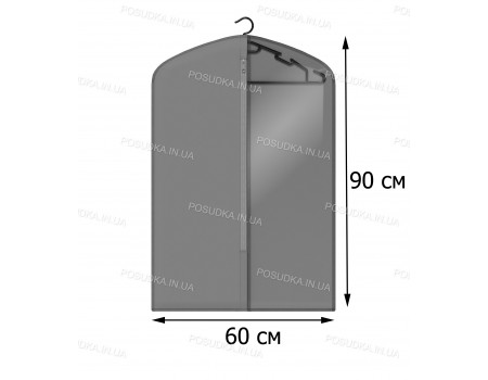 Чехол для одежды с прозрачным окошком КОФПРОМ 60*90 см Серый