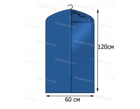 Чехол для курток прозрачная вставка КОФПРОМ 60*120 см Синий 