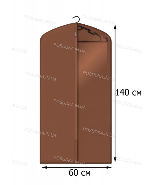 Кофр для одежды с прозрачной вставкой КОФПРОМ 60*140 см коричневый