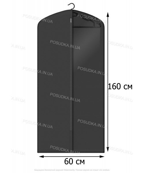 Кофр для одежды с прозрачной вставкой КОФПРОМ 60*160 см черный