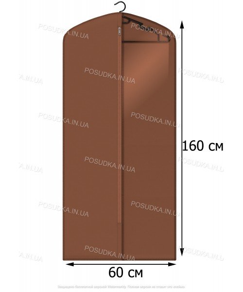 Кофр для одежды с прозрачной вставкой КОФПРОМ 60*160 см коричневый