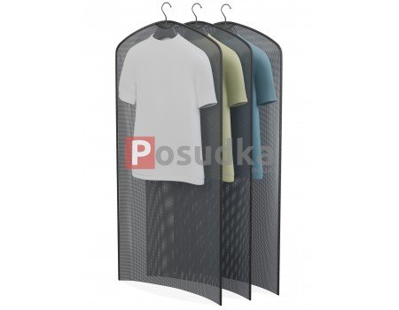 Чохли для зберігання та пакування одягу дихаючий 3 шт КОФПРОМ 60*120 см чорний