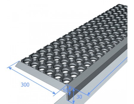 Коврик антискользящий на ступени Сота 30*90 см