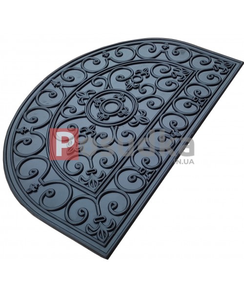 Придверный резиновый коврик с дизайном Вензель полукруг 40*60 см