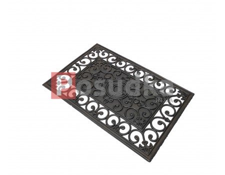 Придверний гумовий килимок з дизайном Вензель з перфорацією 40*60 см