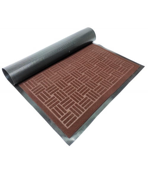 Коврик ворсовой на резиновой основе 80*120 см Велюр коричневый