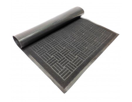 Ворсові килими на гумовій основі 80*120 см Велюр чорний