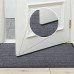 Ворсистый небольшой коврик в прихожую на резиновой основе серый цвет
