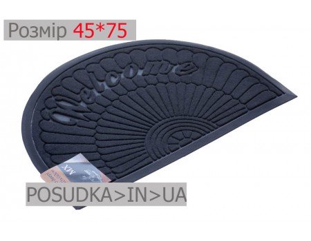 Килимок напівкруглий 45*75 см Рамка чорний