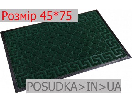 Придверний килимок з малюнком 45*75 см Рамка смарагдово-зелений